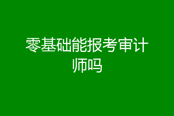 零基础能报考审计师吗
