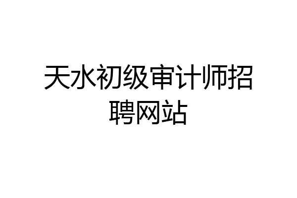 天水初级审计师招聘网站