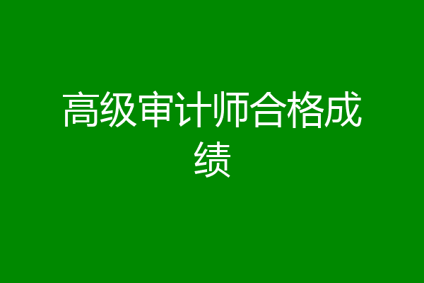 高级审计师合格成绩