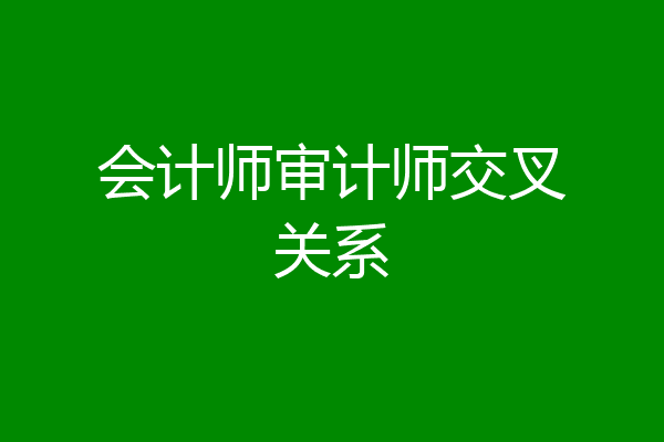 会计师审计师交叉关系