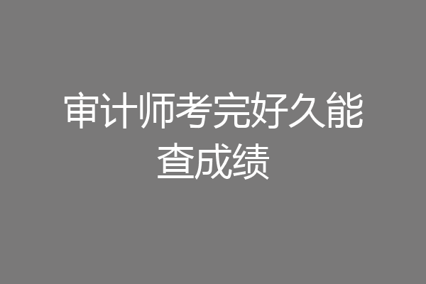 审计师考完好久能查成绩