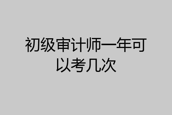 初级审计师一年可以考几次