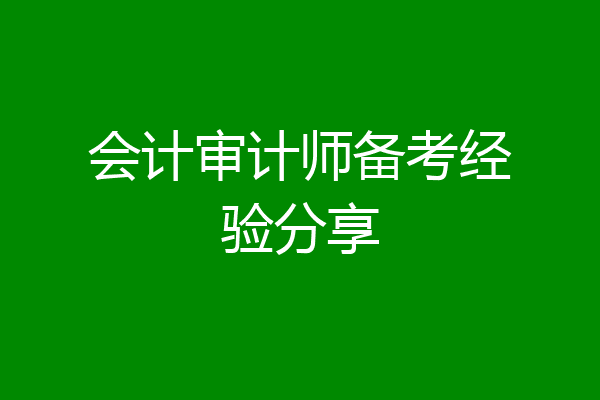 会计审计师备考经验分享