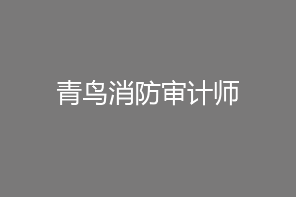 青鸟消防审计师