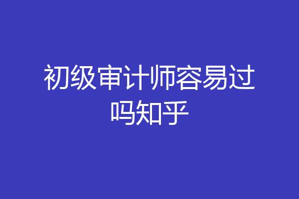初级审计师容易过吗知乎