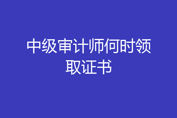 中级审计师何时领取证书