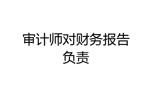 审计师对财务报告负责