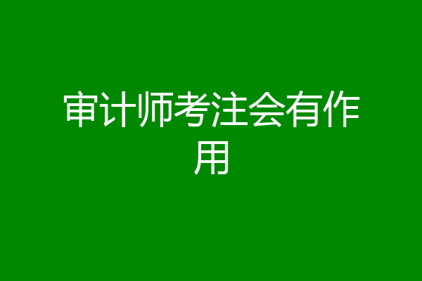 审计师考注会有作用