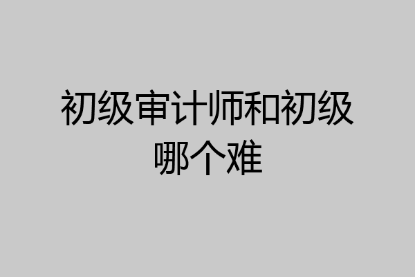 初级审计师和初级哪个难