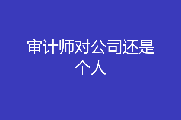 审计师对公司还是个人