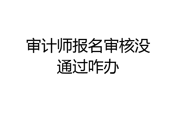 审计师报名审核没通过咋办
