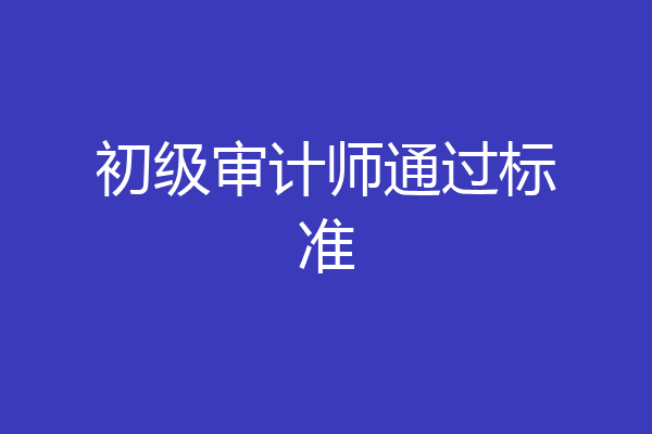 初级审计师通过标准