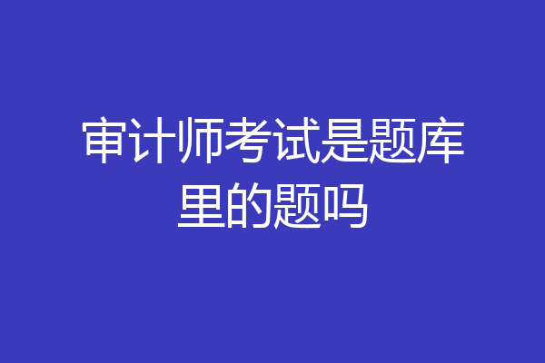 审计师考试是题库里的题吗