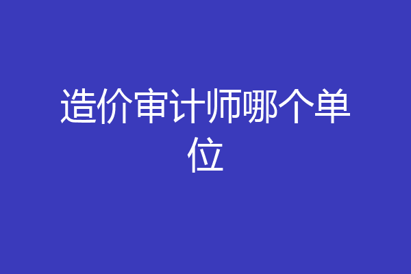 造价审计师哪个单位