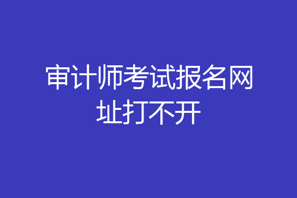 审计师考试报名网址打不开