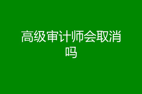 高级审计师会取消吗