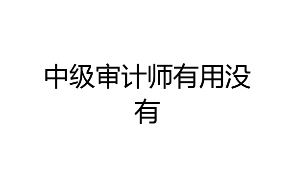 中级审计师有用没有