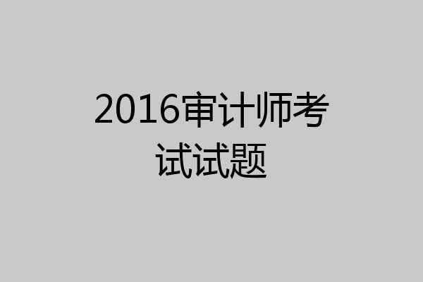 2016审计师考试试题