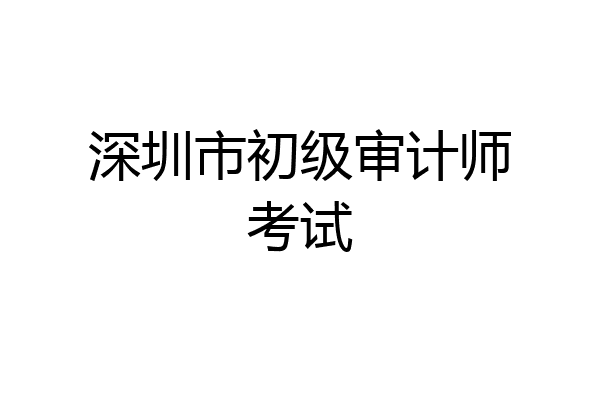 深圳市初级审计师考试