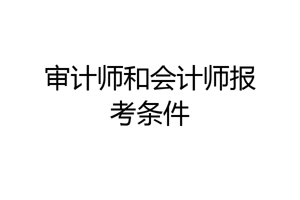 审计师和会计师报考条件