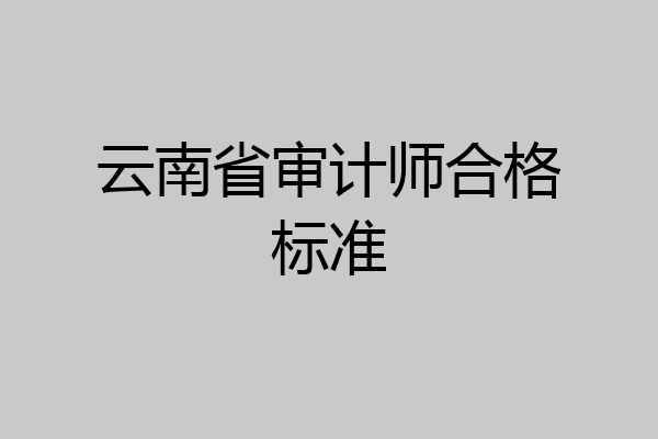 云南省审计师合格标准