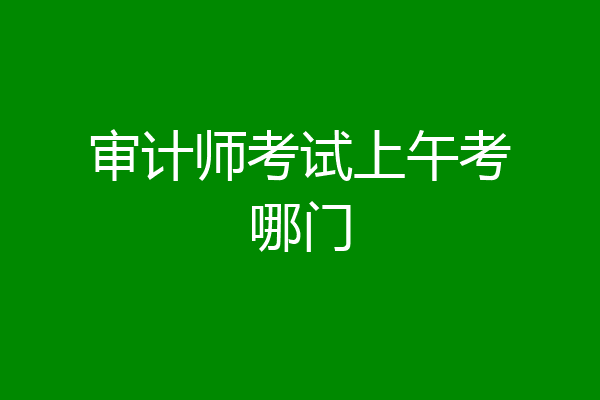 审计师考试上午考哪门