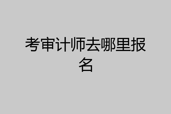 考审计师去哪里报名