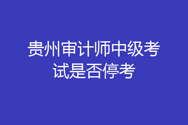 贵州审计师中级考试是否停考
