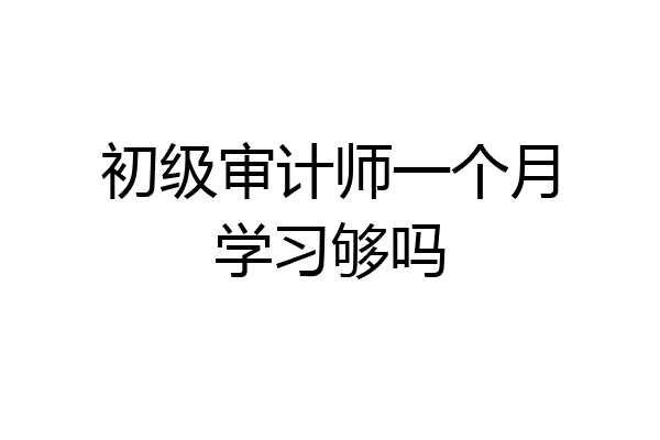 初级审计师一个月学习够吗