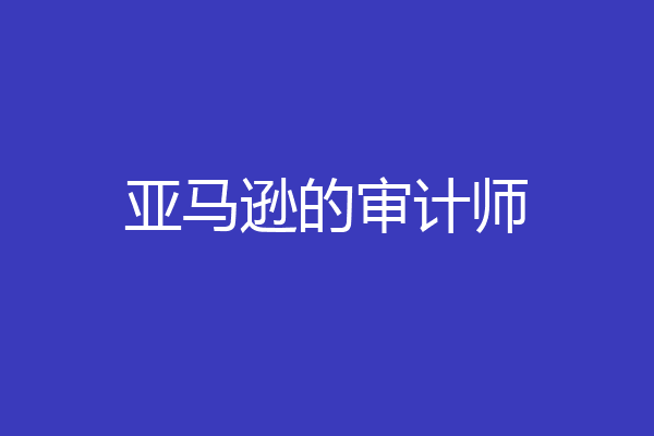 亚马逊的审计师