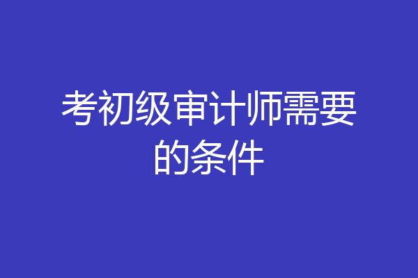 考初级审计师需要的条件