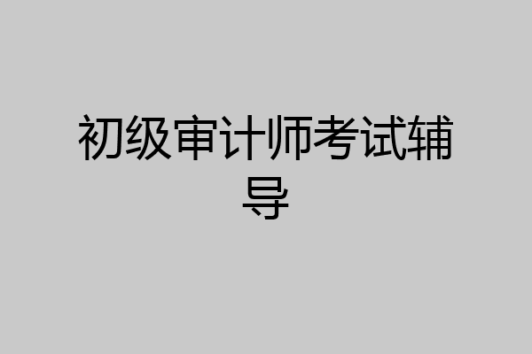 初级审计师考试辅导