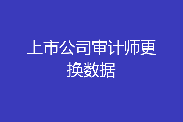 上市公司审计师更换数据
