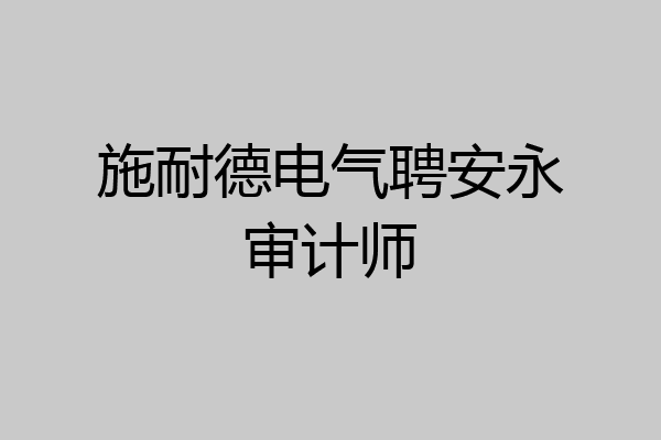 施耐德电气聘安永审计师
