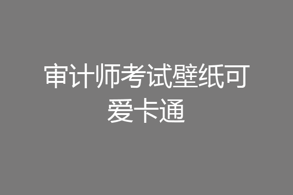 审计师考试壁纸可爱卡通
