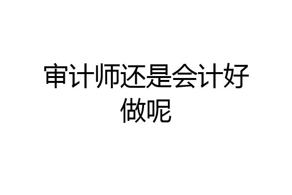 审计师还是会计好做呢
