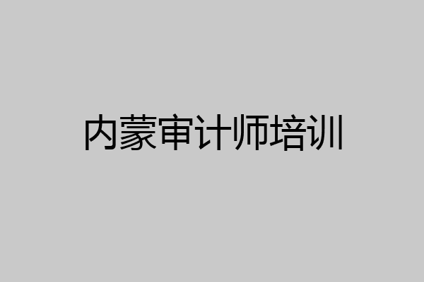 内蒙审计师培训