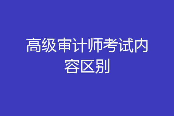 高级审计师考试内容区别