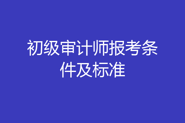 初级审计师报考条件及标准