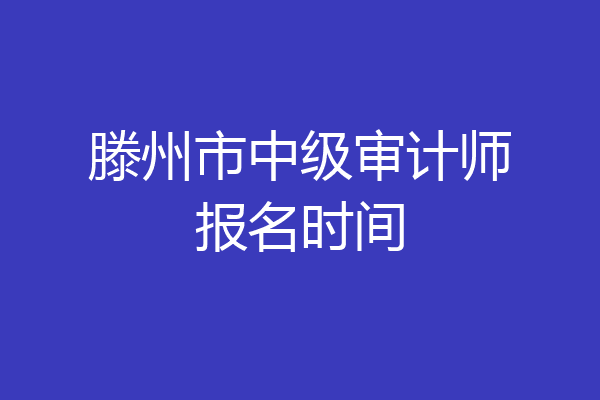 滕州市中级审计师报名时间