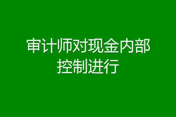 审计师对现金内部控制进行