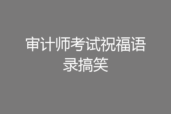 审计师考试祝福语录搞笑
