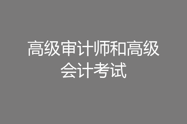 高级审计师和高级会计考试