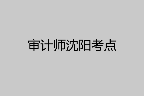 审计师沈阳考点