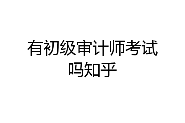 有初级审计师考试吗知乎