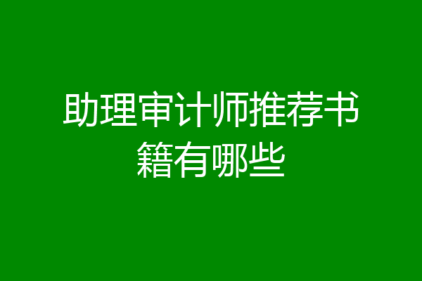 助理审计师推荐书籍有哪些