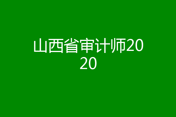 山西省审计师2020