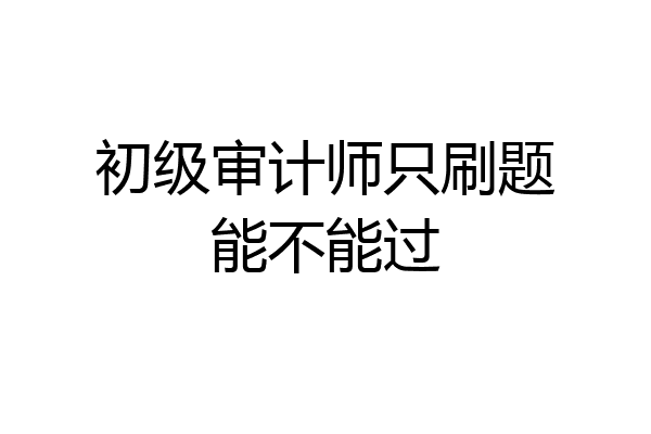 初级审计师只刷题能不能过