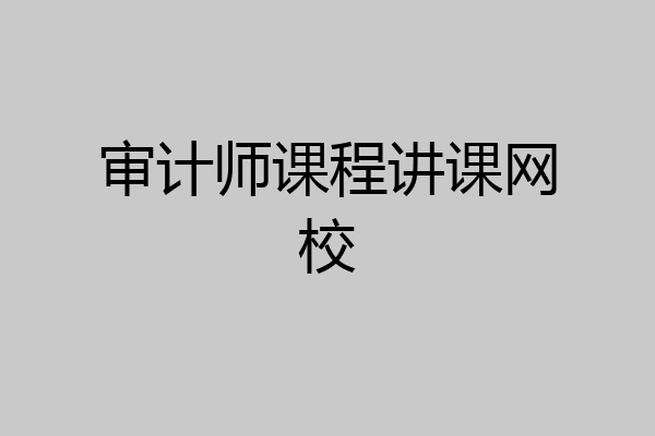 审计师课程讲课网校
