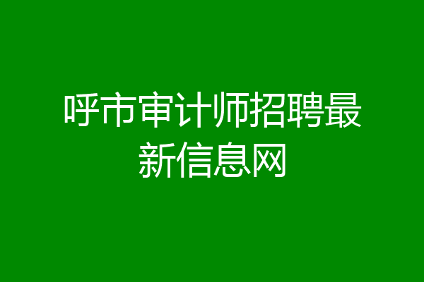 呼市审计师招聘最新信息网